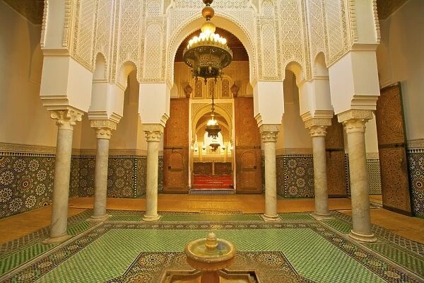 Interior of Mausoleum of Moulay Ismail, Meknes, Morocco, North Africa, Africa