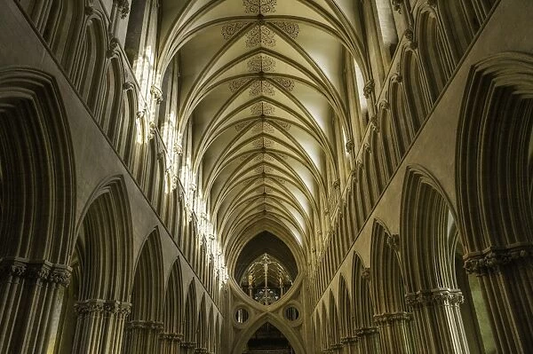The interior of Wells Cathedral, Somerset, England, United Kingdom, Europe