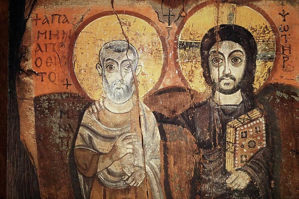 Jesus and Menas in a 6th century icon from Bawit in Middle Egypt