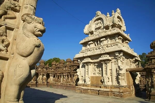 Kailasanatha temple dating from the 8th century, Kanchipuram, Tamil Nadu, India, Asia