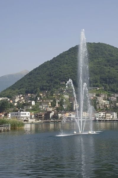 Lake Lugano at Ponte Tresa on the border of Italy and Switzerland, Europe