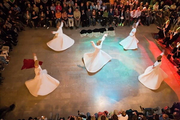 The Mevlevi, (Whirling Dervishes) performing the Sufi dance, Istanbul, Turkey, Europe