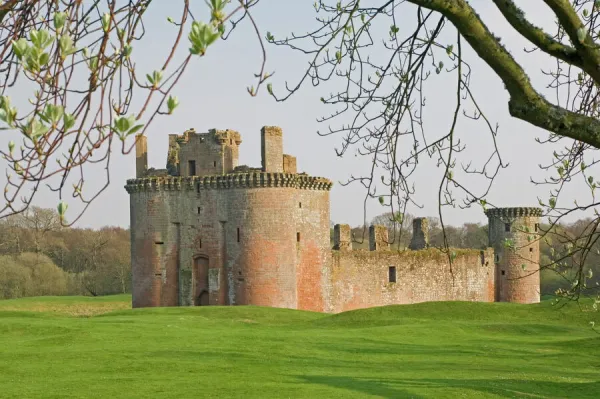 Moated medieval stronghold of Caerlaverock Castle