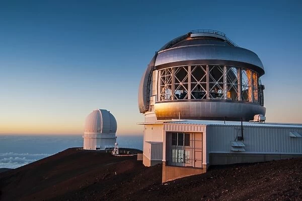 Observatory on Mauna Kea at sunset, Big Island, Hawaii, United States of America, Pacific
