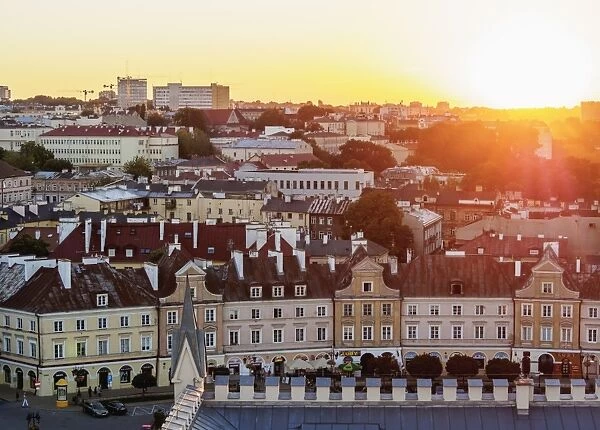 Old Town skyline at sunset, City of Lublin, Lublin Voivodeship, Poland, Europe
