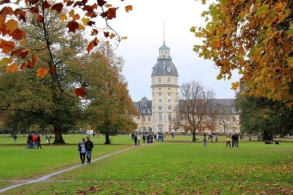 Palace and gardens, Karlsruhe, Baden-Wurttemberg, Germany, Europe