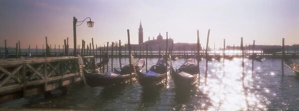 Panoramic view, soft focus effect, across lagoon towards island of San Giorgio Maggiore