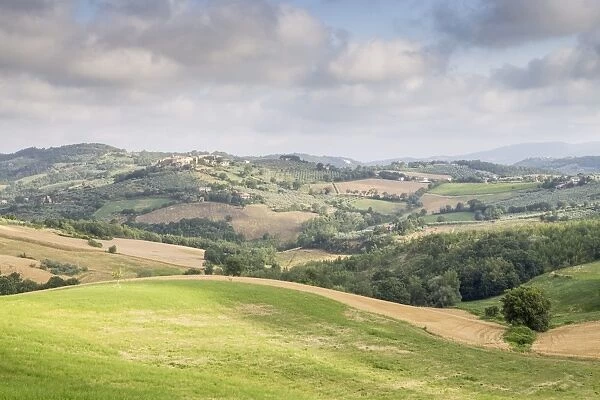 Rolling hills of the Val di Spoleto, Umbria, Italy, Europe