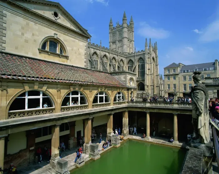 Framed Print : The Roman Baths with the Abbey behind, Bath UNESCO Print
