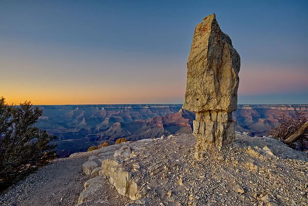 Shoshone Rock at Shoshone Point on the south rim of the Grand Canyon facing north