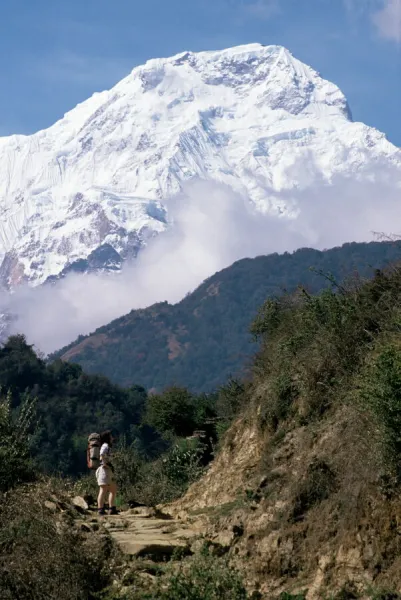 Trekking en route to Anapurna