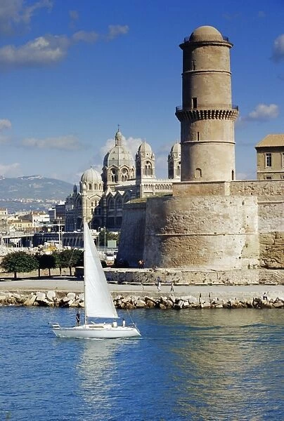Vieux Port, Fort St. Jean, Marseille, Provence, France, Europe