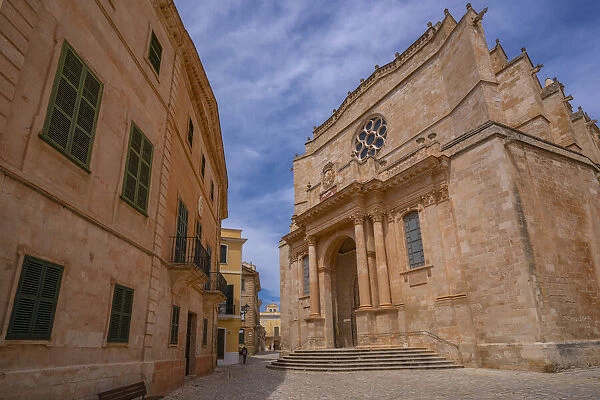 View of Catedral de Santa Maria de Menorca in the historic centre, Ciutadella, Menorca, Balearic Islands, Spain, Mediterranean, Europe
