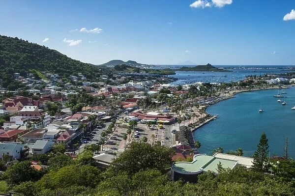 View over Marigot from Fort St. Louis, St. Martin, French territory, West Indies