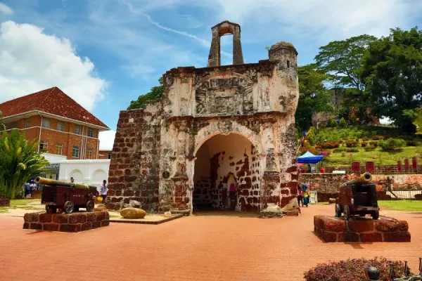 St. Pauls Church and statue on St. Pauls Hill in Malacca