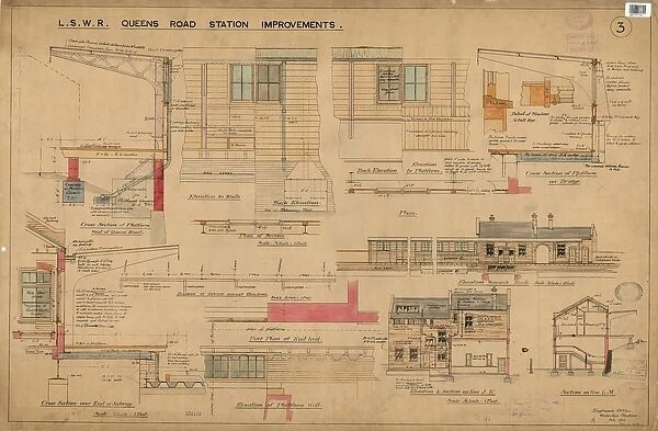 L. S. W. R Queens Road Station Improvements Drawing no. 3 [1908]