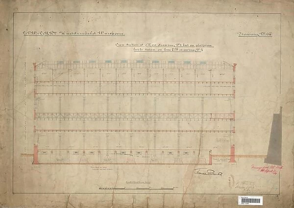 L&N. W & L&Y Railway Huddersfield Warehouse - Cross Section [1884]