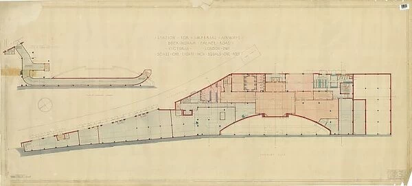Station for Imperial Airways Buckingham Palace Road Victoria - Basement Plan [1936]