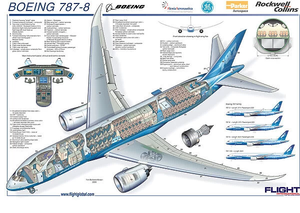 Boeing 787-8 Micro Cutaway Poster