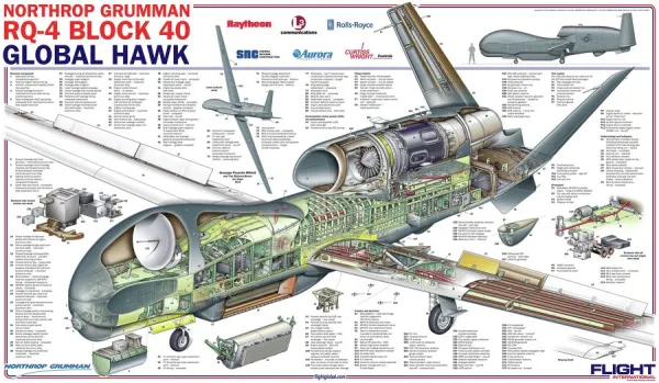 Northrop Grumman RQ-4 Global Hawk Block 40 Cutaway Poster