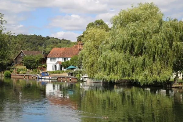 Country Cottage River Thames Hambledon Uk 15410586 Framed Prints
