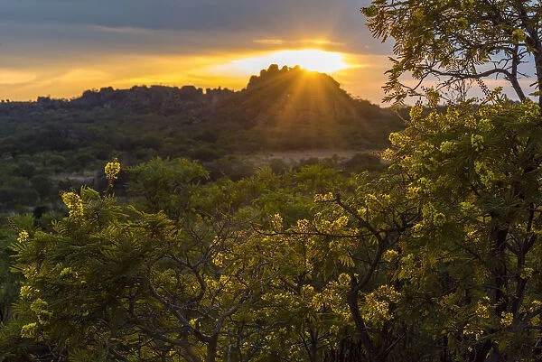 Africa, Zimbabwe, Bulawayo. Matobo Hills National Park. sunset