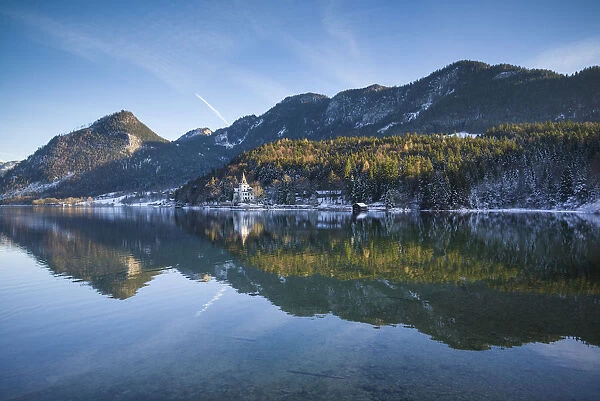 Austria, Styria, Bad Aussee, Grundlsee Lkae, winter