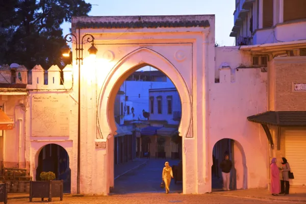 Bab El Fahs at Dusk, Grand Socco, Tangier, Morocco, North Africa