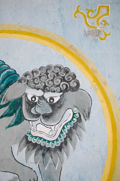 China, Chongqing Province, Yangtze River, Fengdu Ghost City, Mingshan, Tiger Mural