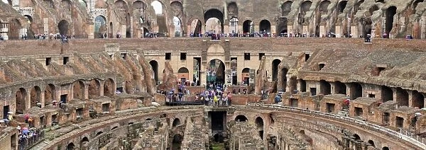The Colosseum or Coliseum. The construction began under the emperor Vespasian in 70 AD