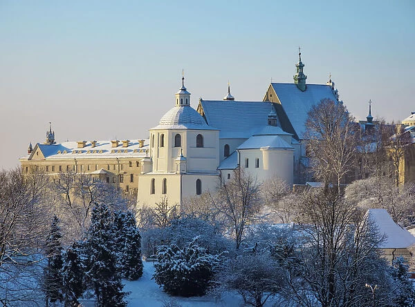 Dominican Priory at sunrise, winter, Lublin, Lublin Voivodeship, Poland
