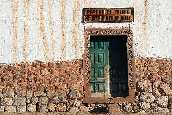 Door, near Iglesia de Nuestra Senora de la Natividad, Chinchero, Sacred Valley, Urubamba Province, Cusco Region, Peru