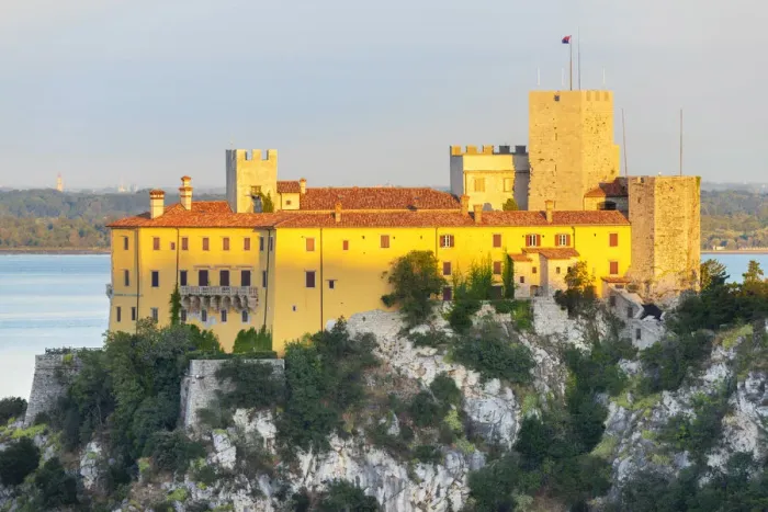 Framed Print : Duino Castle Print at Dawn, Friuli Venezia Giulia, Italy Framed Print : Duino Castle Print at Dawn, Friuli Venezia Giulia, Italy