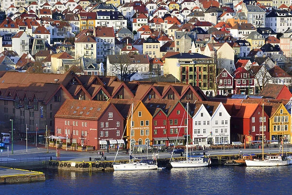Fishing and trading wooden warehouses in the Bryggen District, a former counter of