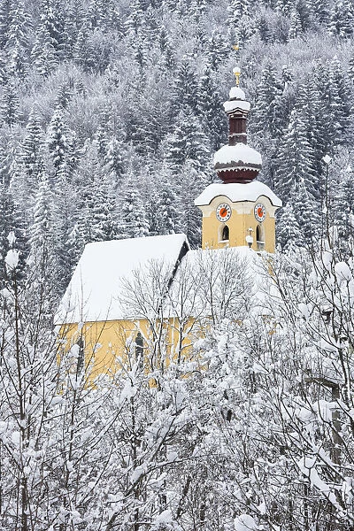 Italy, Friuli Venezia Giulia, Alpine church in Fusine near the border with Austria