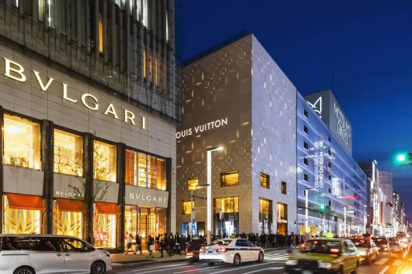 Ginza Chuo-dori Shopping Street Night Art Prints, Posters - Main Image