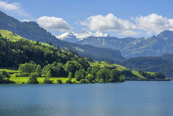 Lungerner lake with Bernes Alps, Canton Obwalden, Switzerland