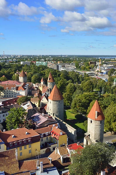 Old Town Wall, a Unesco World Heritage Site. Tallinn, Estonia