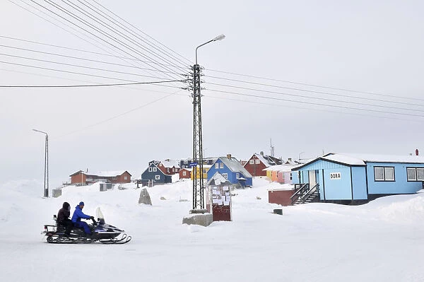 Snowmobiling, Qeqertarsuaq, Disko Island, Greenland
