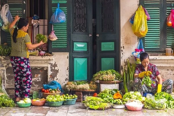 Street vegetable seller, Hanoi, Vietnam