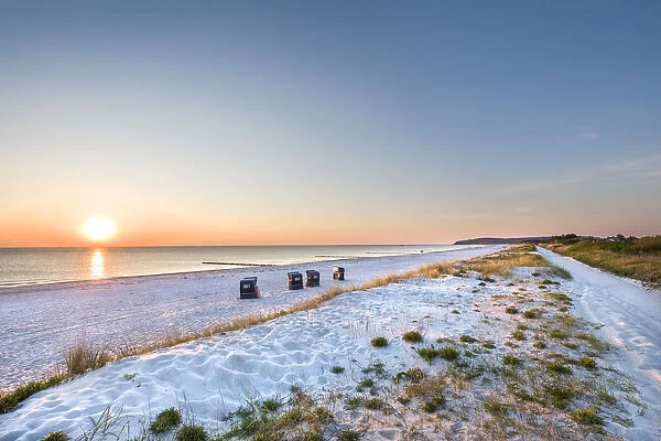 Sunset at the beach, Vitte, Hiddensee island, Mecklenburg-Western Pomerania, Germany