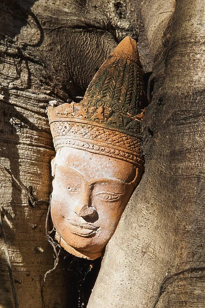 Thailand, Chiang Mai, Baan Phor Liang Meuns Terracotta Arts, Buddha Head