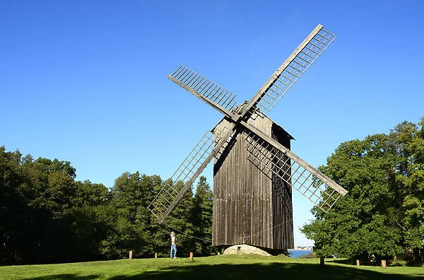Traditional windmill at the Estonian Open Air Museum