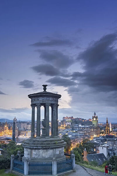 United Kingdom, Scotland, Edinburgh, view from Calton Hill with the Dugald Stewart