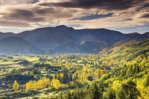 View over Arrowtown in Autumn, New Zealand