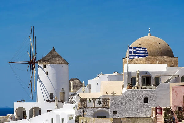Windmill, Oia, Santorini, South Aegean, Greece