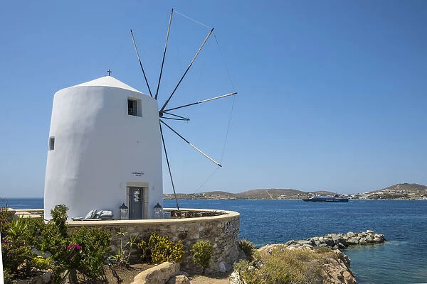 Windmill in Parikia, Paros, Cyclade Islands, Greece