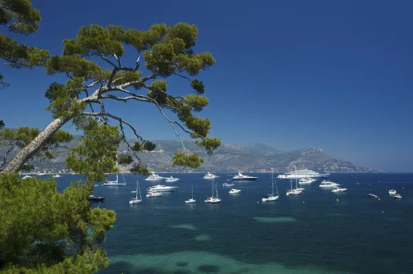 Yachts at Paloma Beach Print, Saint Jean Cap Art Prints