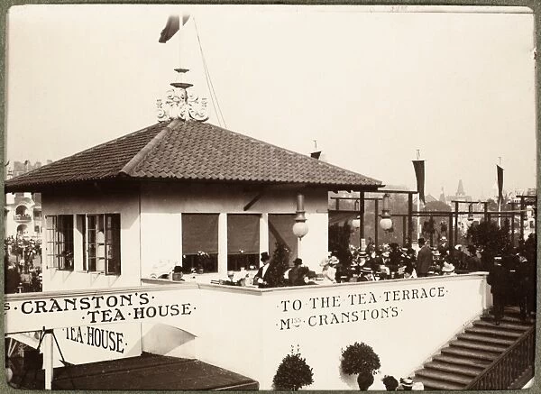 View of Mrs Cranstons Tea Rooms at the 1901 International Exhibition in Kelvingrove Park