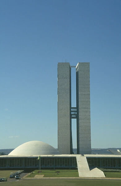 10008805. BRAZIL Federal District Brasilia Palace of National Congress twin towers